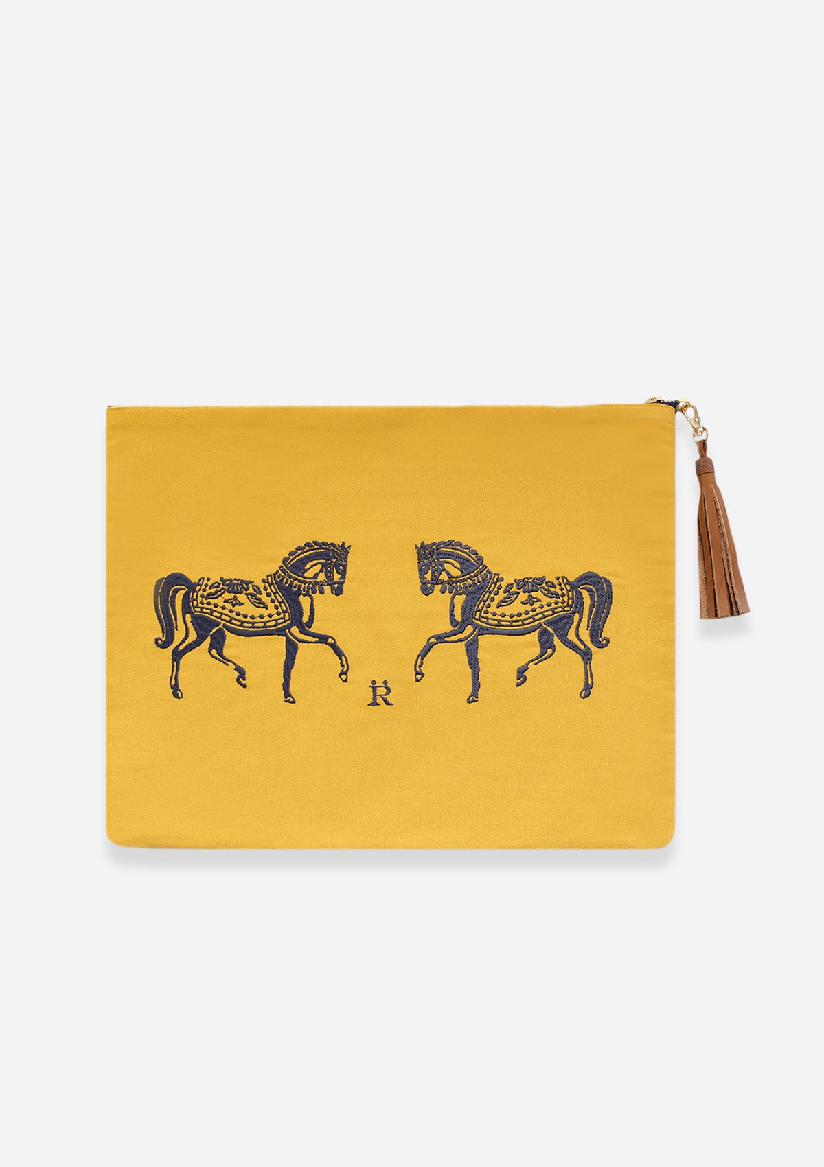 Blossomare Embroidered Pouch | Mustard