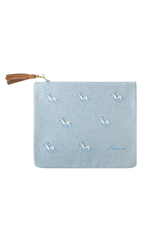 Embroidered Pouch Jockey | Blue