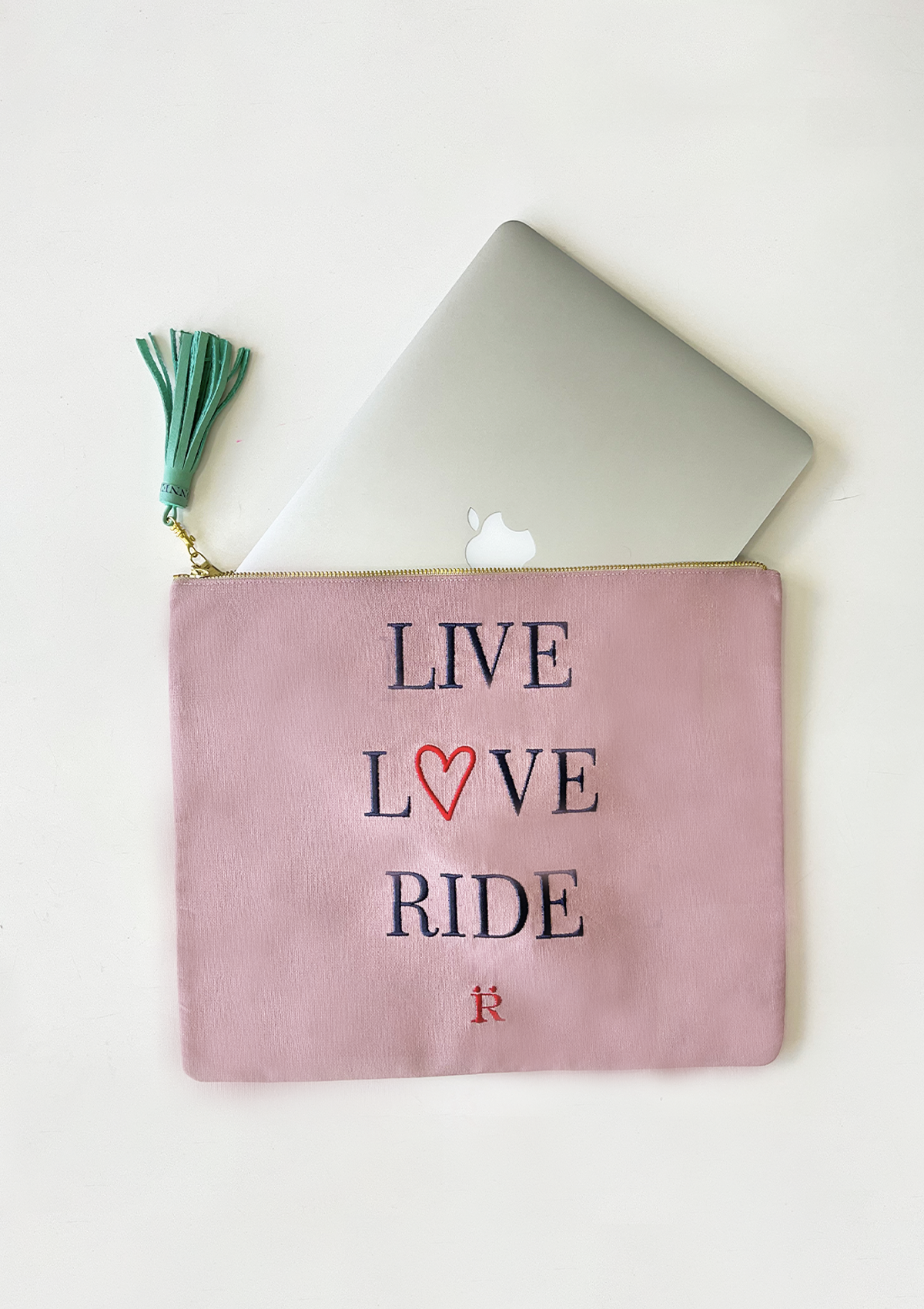 Embroidered Pouch Live-Love-Ride