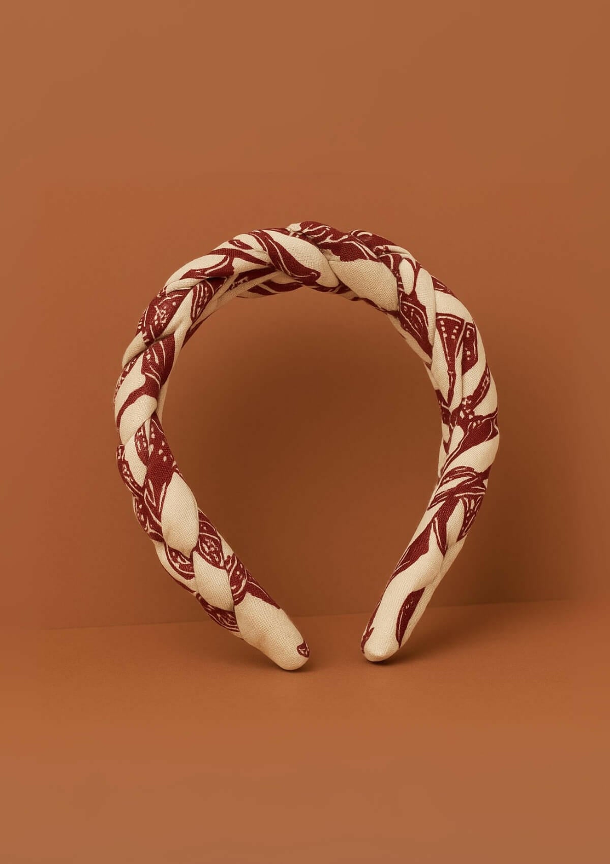 Printed Knotted Hairband | Blossomare Print | Crimson Cream - RönnerCrimson & Cream