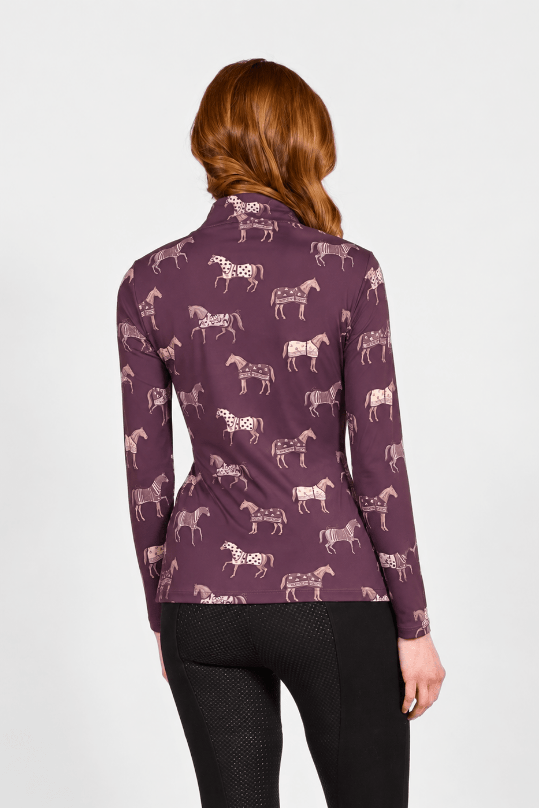 Q-Zip | Poise Print | Long Sleeve - RönnerShirtBurgundy