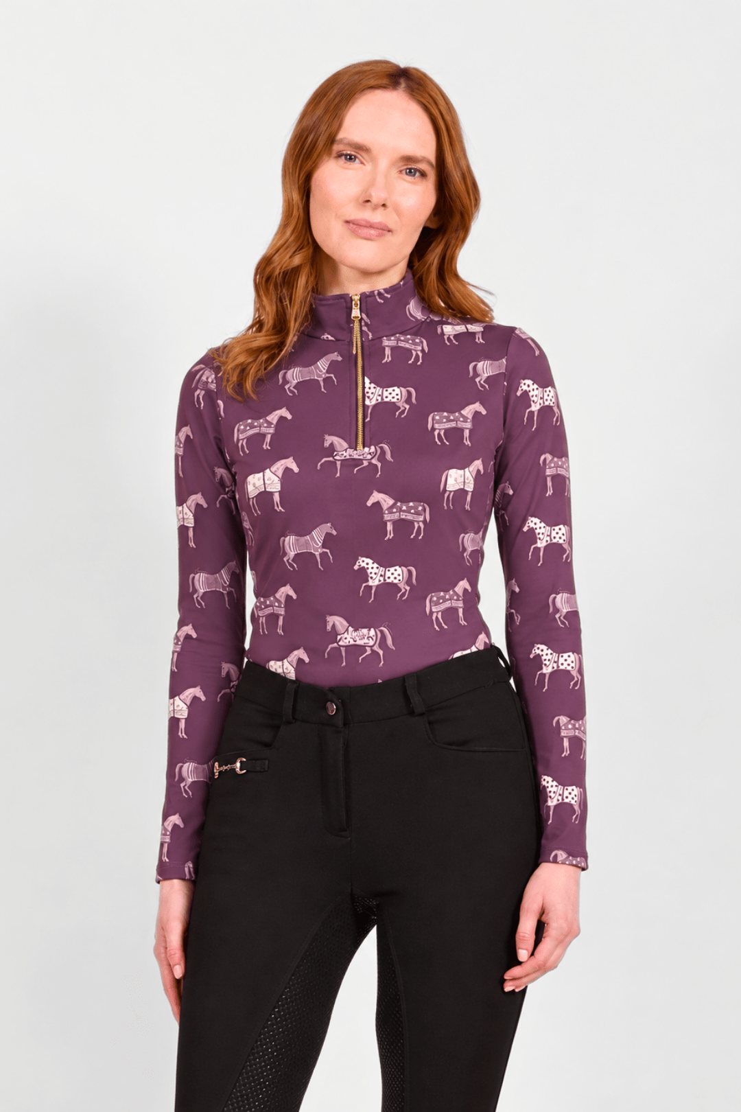 Q-Zip | Poise Print | Long Sleeve - RönnerShirtBurgundy
