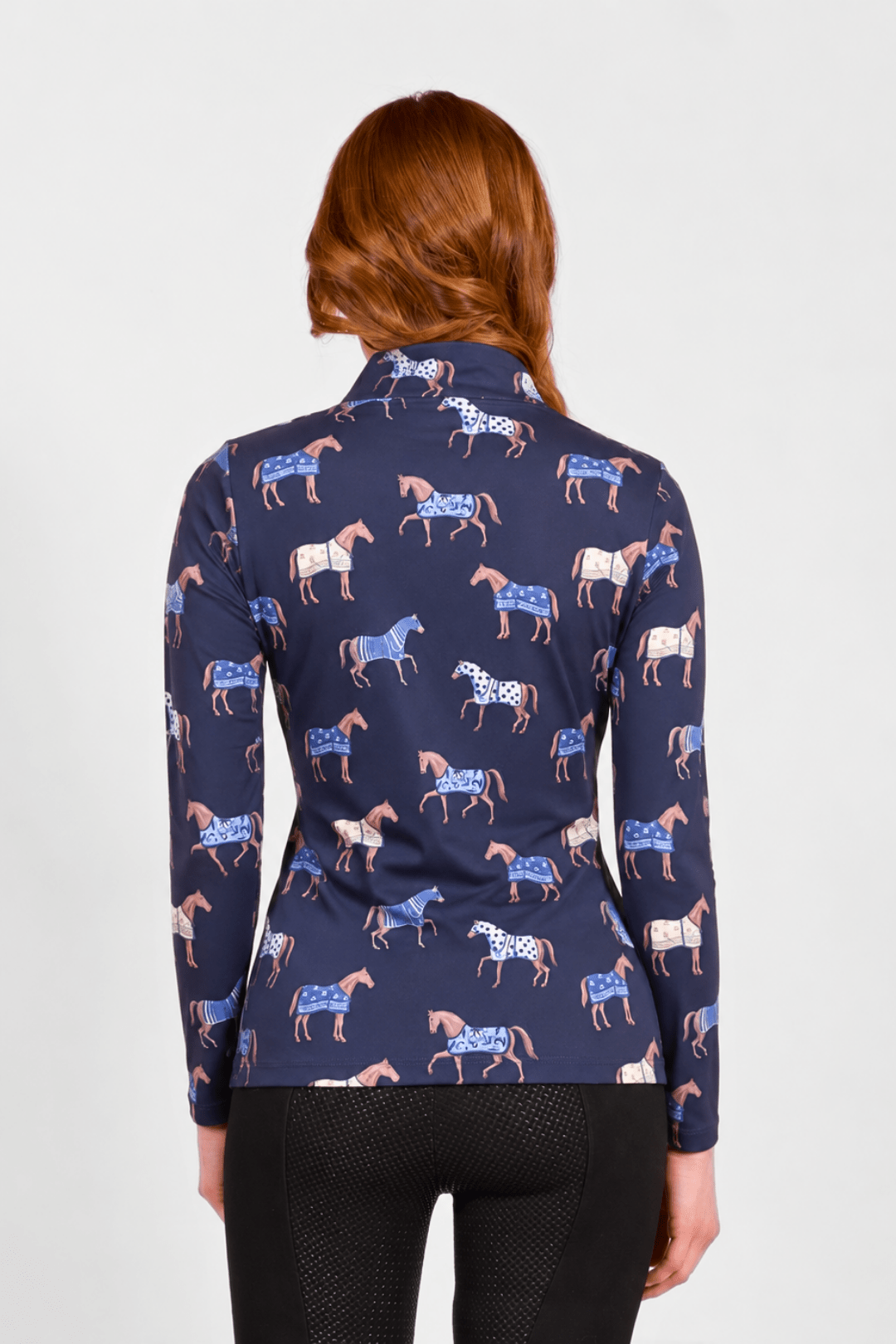 Q-Zip | Poise Print | Long Sleeve - RönnerShirtNavy