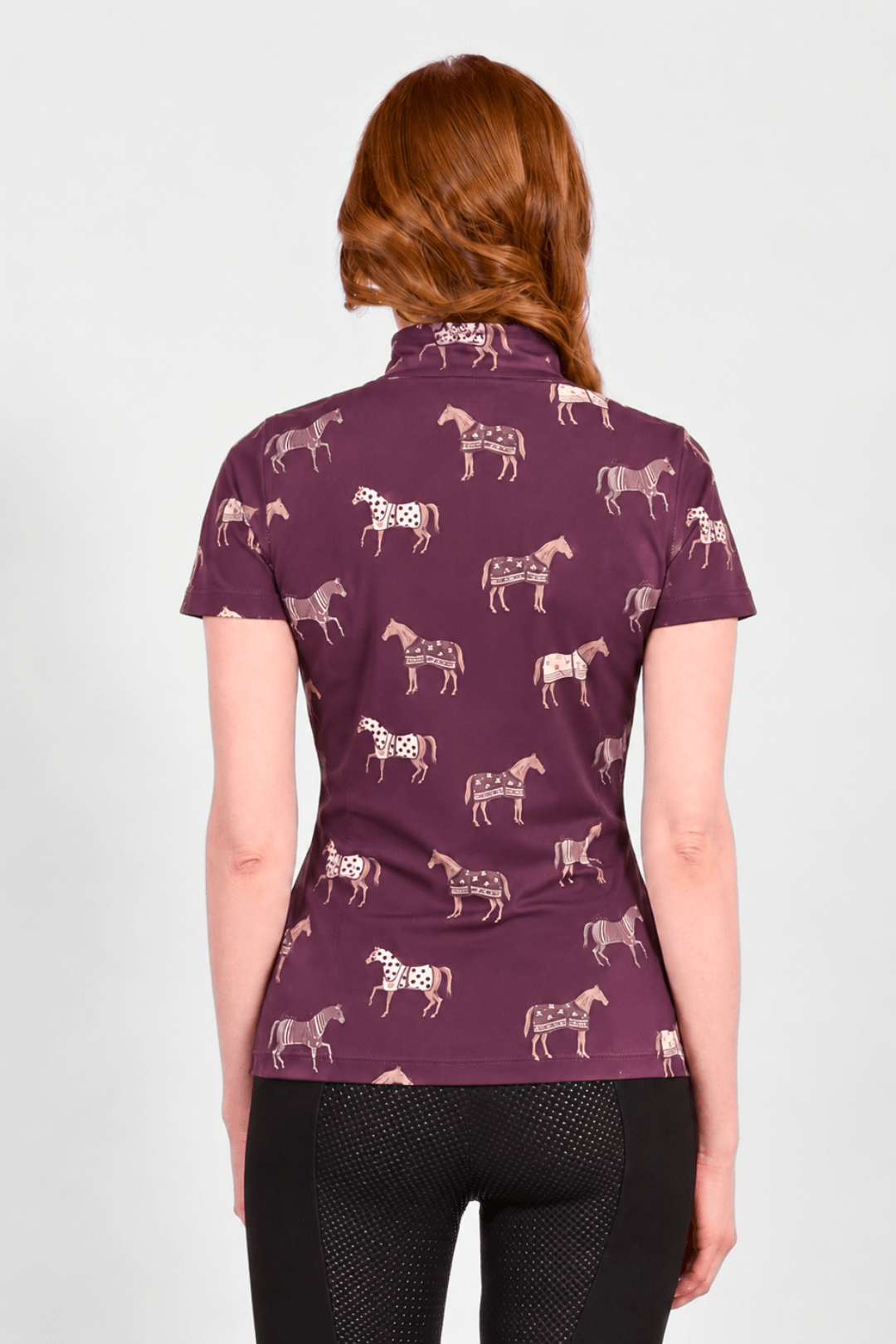 Q-Zip | Poise Print | Short Sleeve - RönnerShirtBurgundy