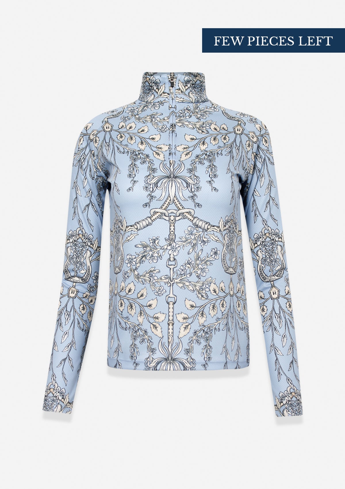 Bliss Quarter-Zip Long Sleeve Equiflora Print | Powder