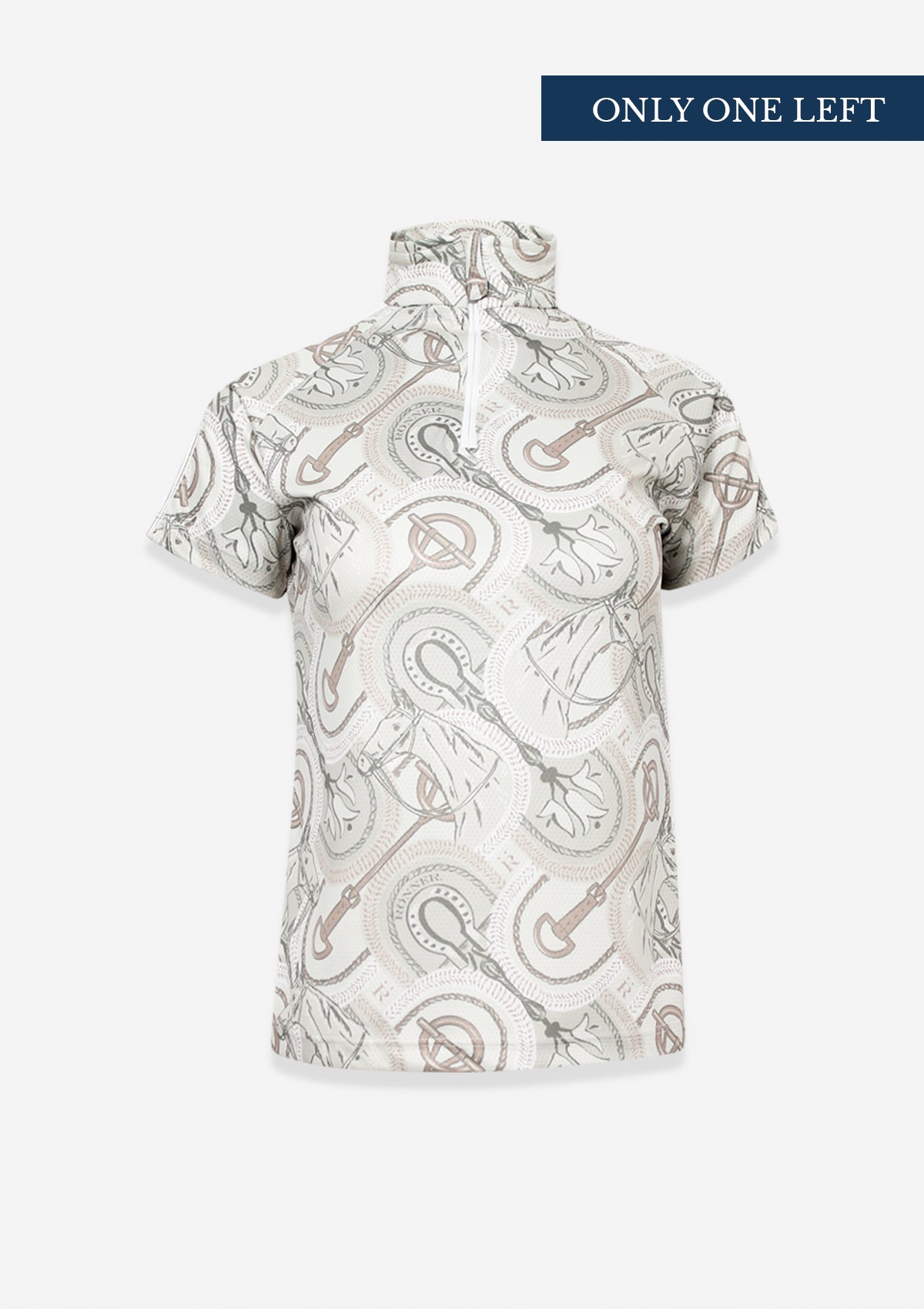 Plume Quarter-Zip Short Sleeve Horseovals Print | Ebony