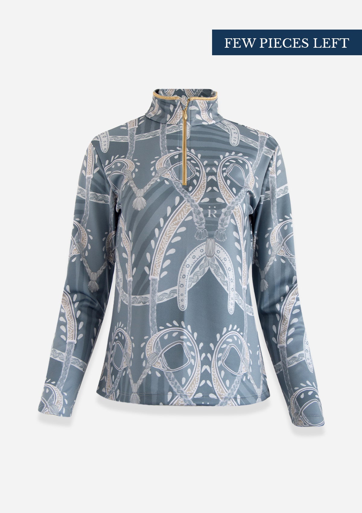 Kinetic Quarter-Zip | Long Sleeve | Hoofprints Print Ashen