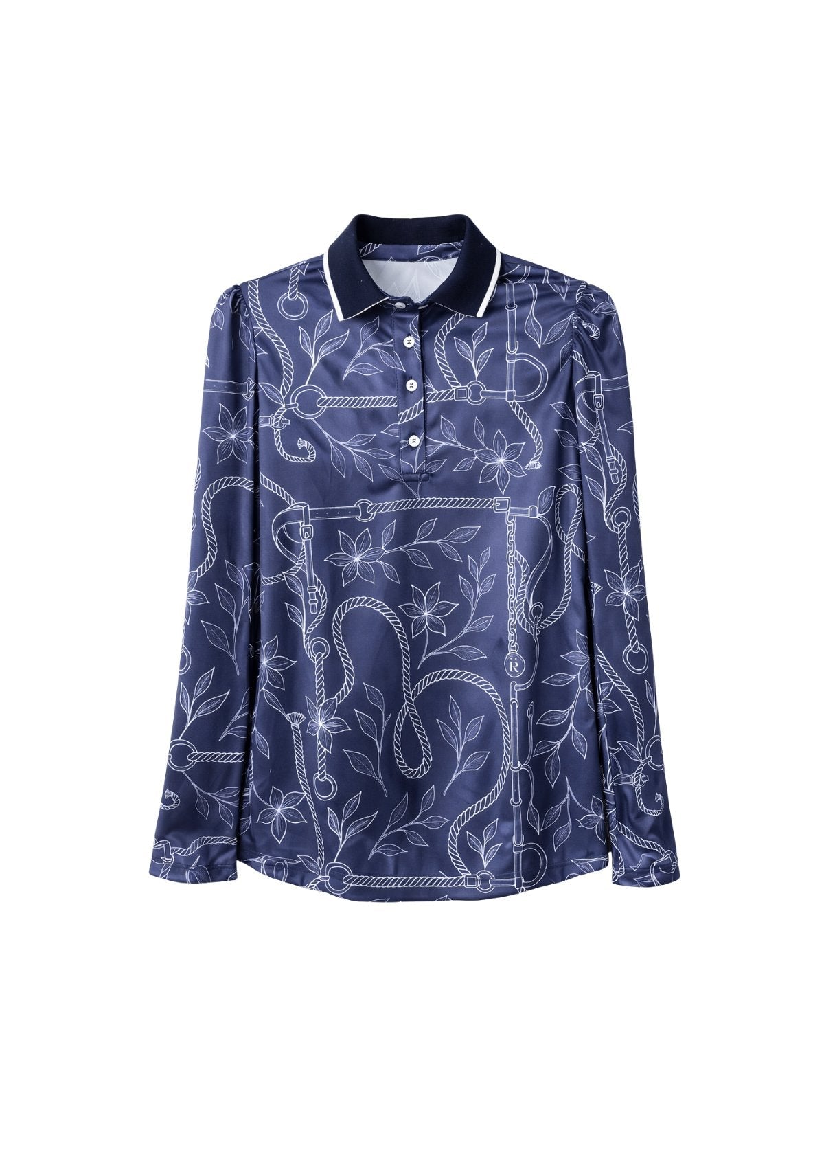 Regatta Polo - Shirt Long Sleeve Ropes Print - RönnerNavy