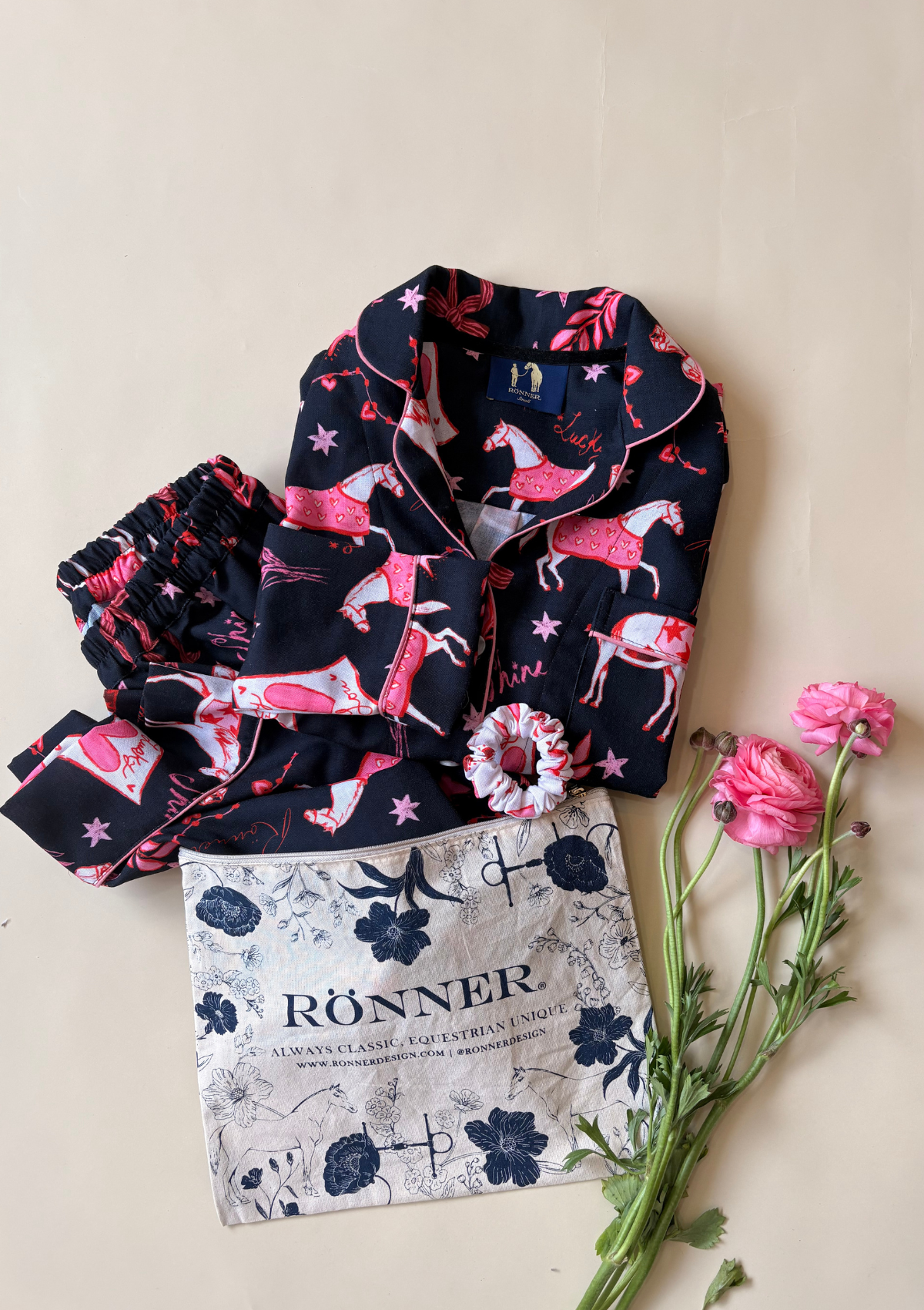 Riding The Stars PJ's Set | Long Sleeve J's Set | Equestrian Sleepwear Collection