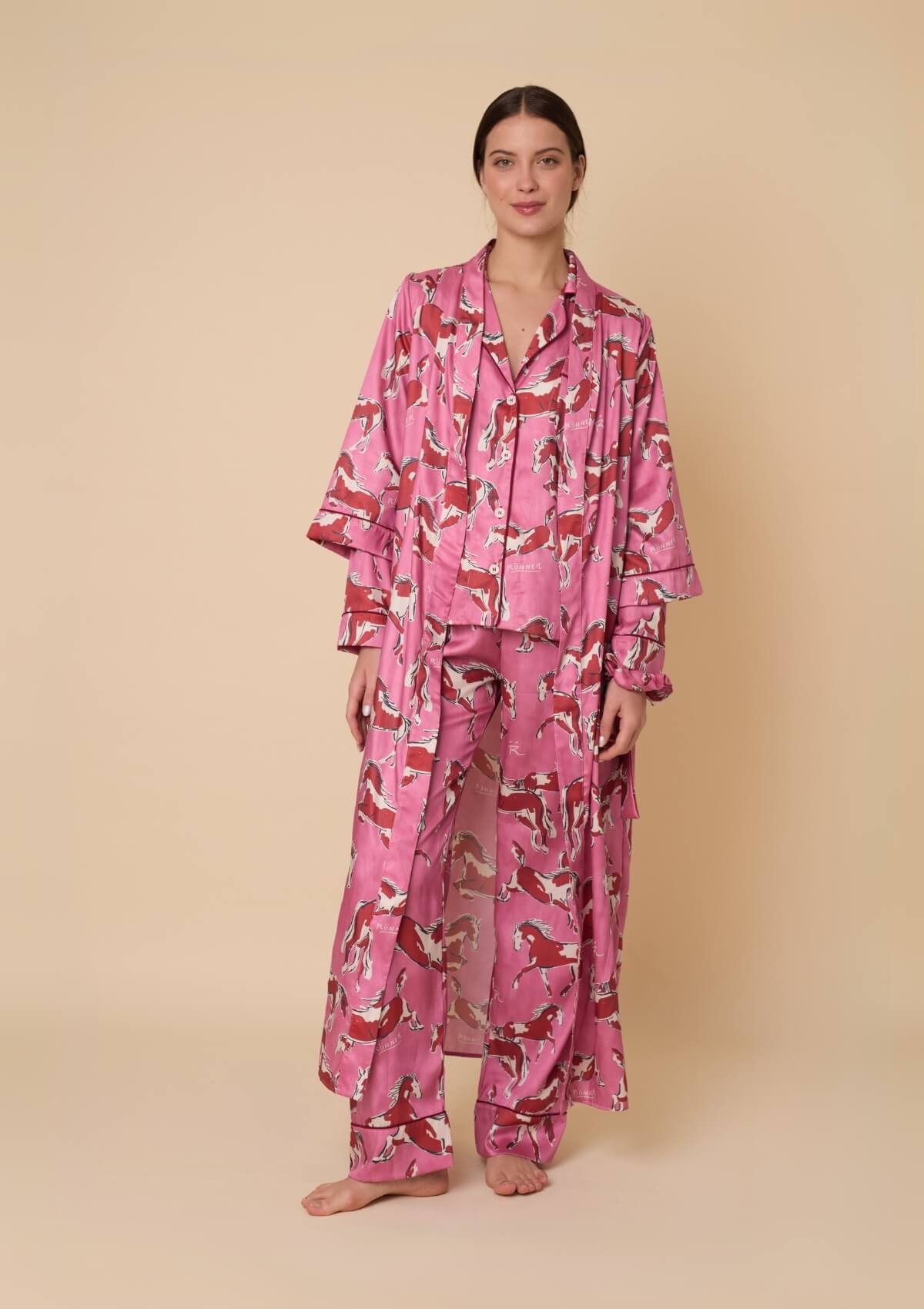 Rosabella Robe | Volt Print | Cerise - RönnerPijama SetXS