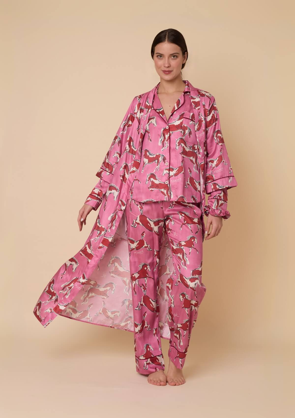 Rosabella Robe | Volt Print | Cerise - RönnerPijama SetXS