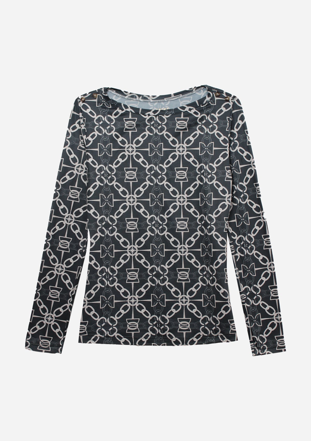 Rosalie Long Sleeve T-shirt | Chainlink Noir - RönnerPolo ShirtL