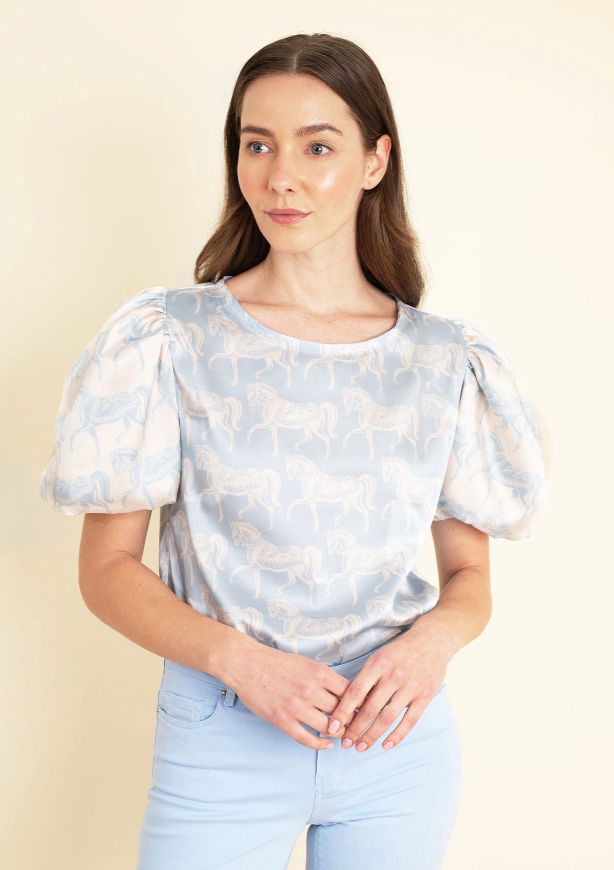 Rosamare Blouse | Blossomare Print | Light Blue - Rönner