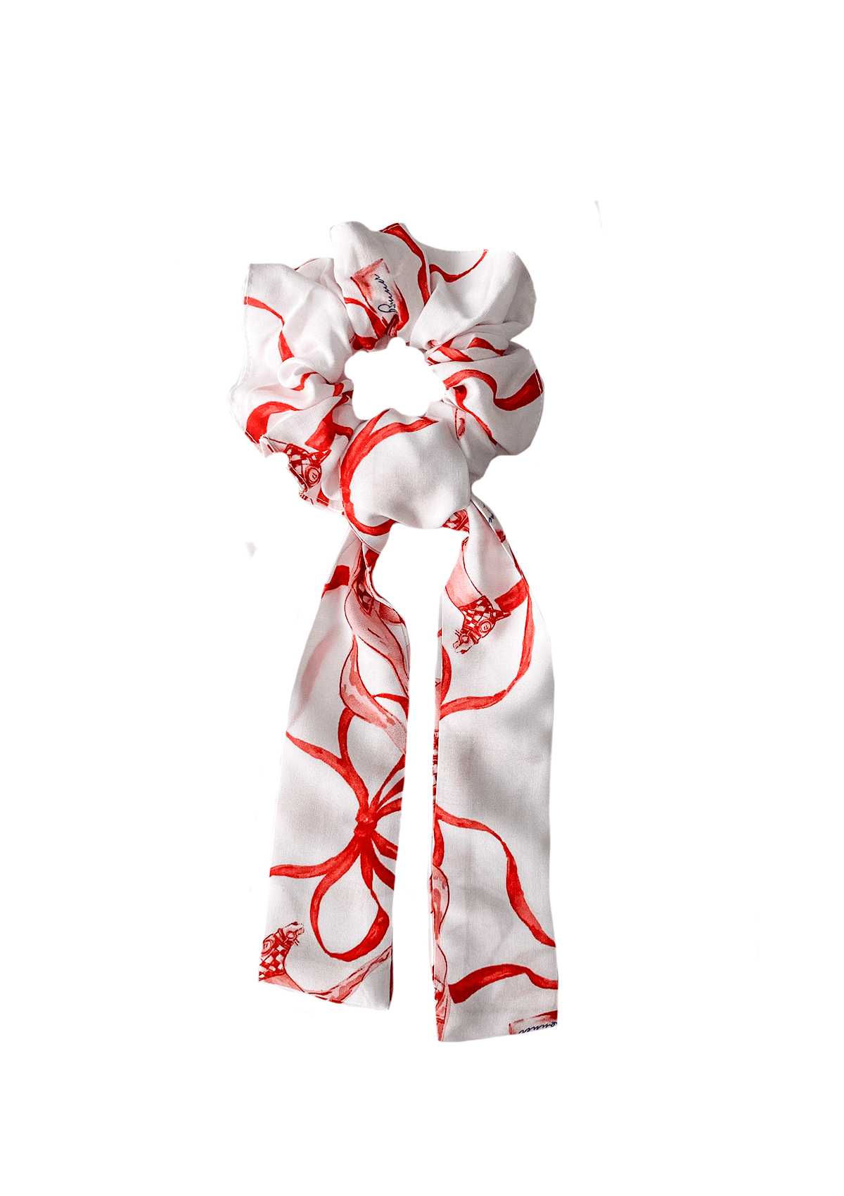 Scarf Hair Scrunchie | Lucky Ribbon Print - RönnerScrunchiesCandy Cane