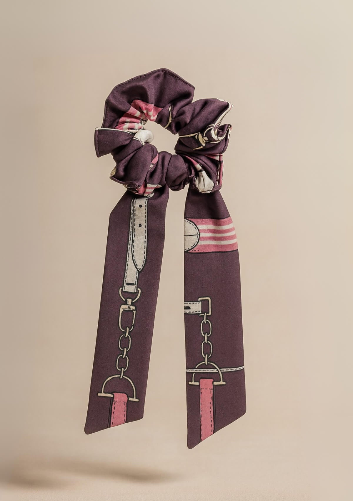 Scarf Hair Scrunchie - RönnerJubilea Print | Bordeaux