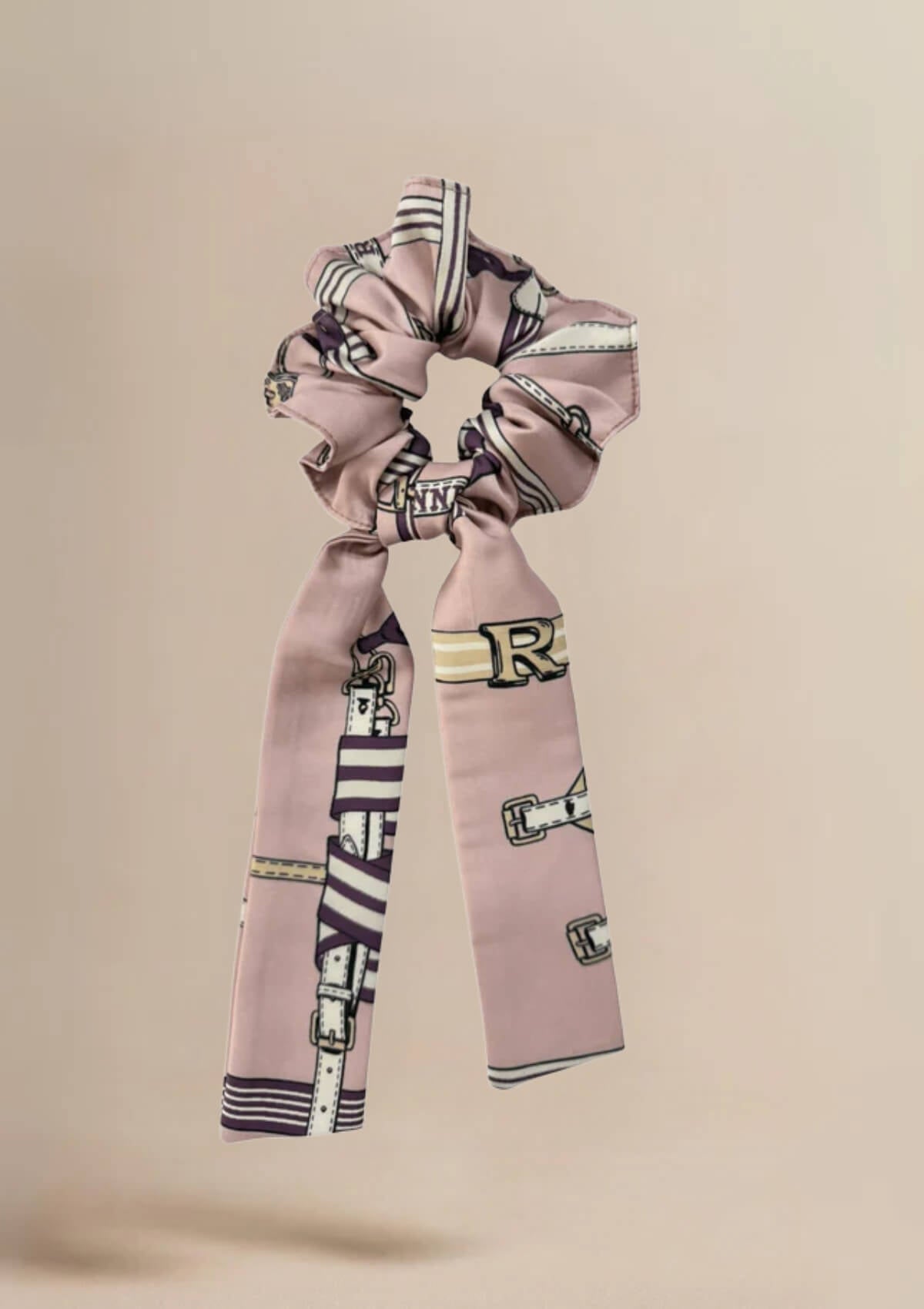 Scarf Hair Scrunchie - RönnerJubilea Print | Rose Blush
