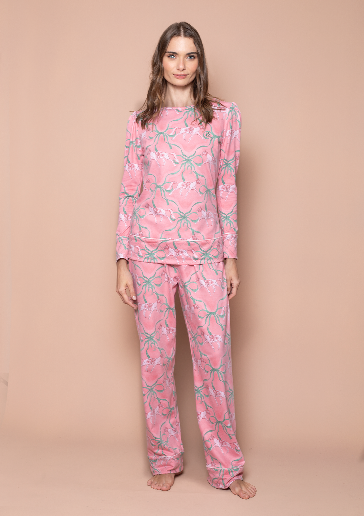 Serenity PJ’s Set | Pink & Mint | Equestrian Sleepwear Collection