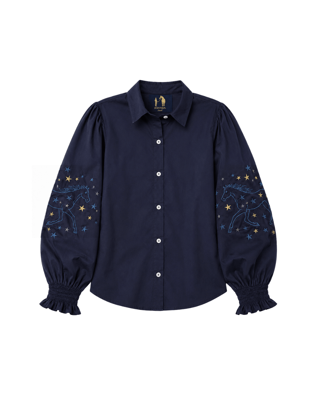 Stella Button | Down Shirt | Embroidered Stars - RönnerXS
