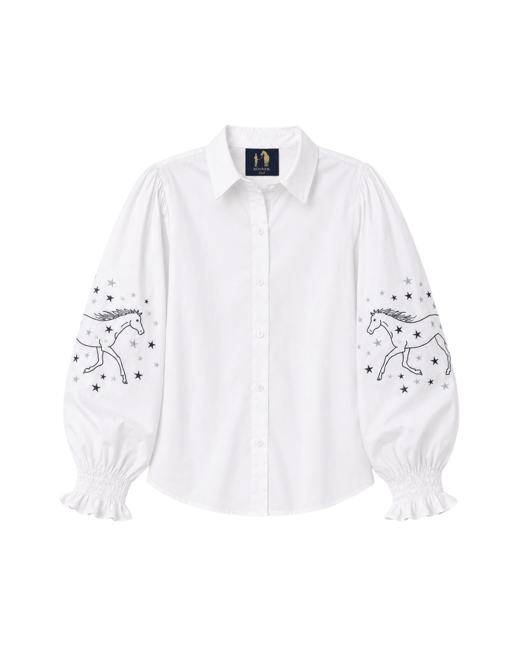 Stella Button | Down Shirt | Embroidered Stars - RönnerXS