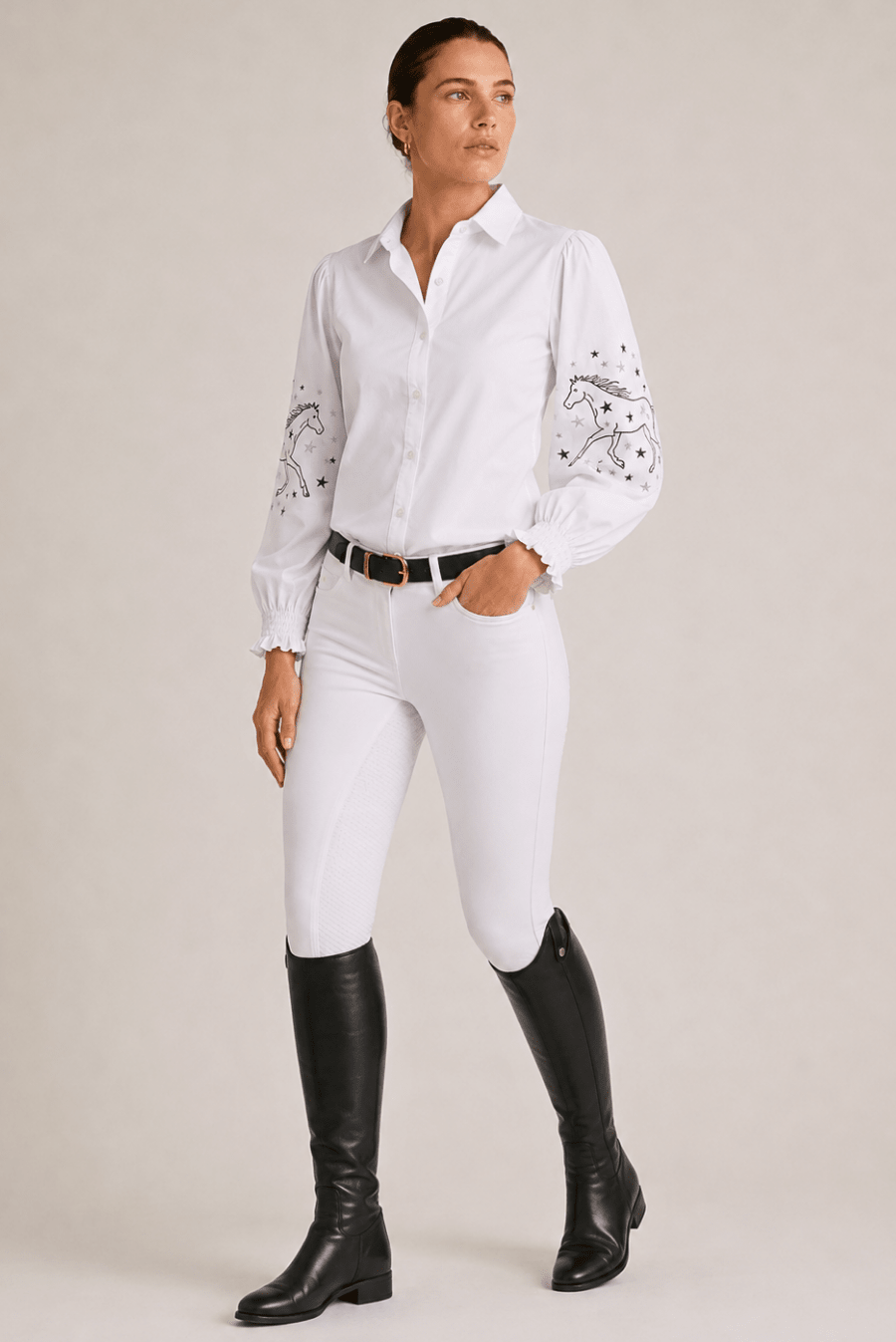 Stella Button | Down Shirt | Embroidered Stars - RönnerXS