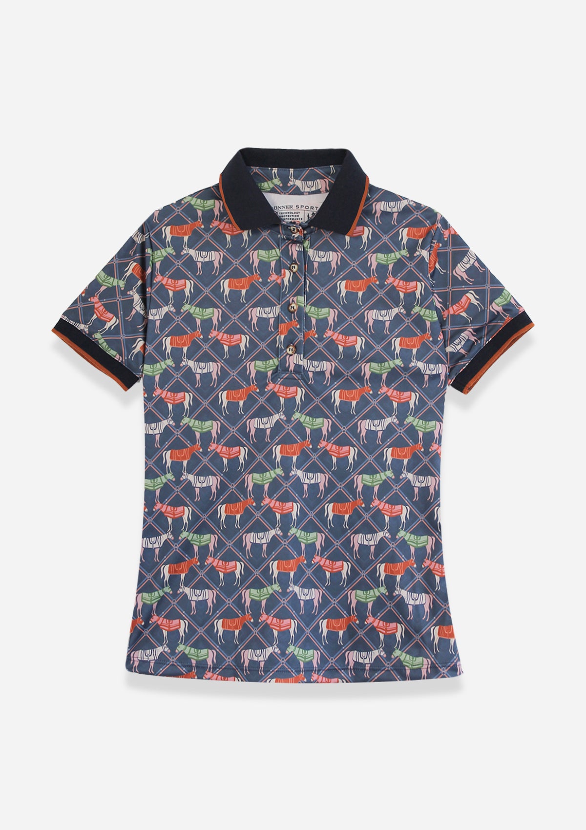 Stella Polo-Shirt Short Sleeve | Victory Print | Navy Plaid