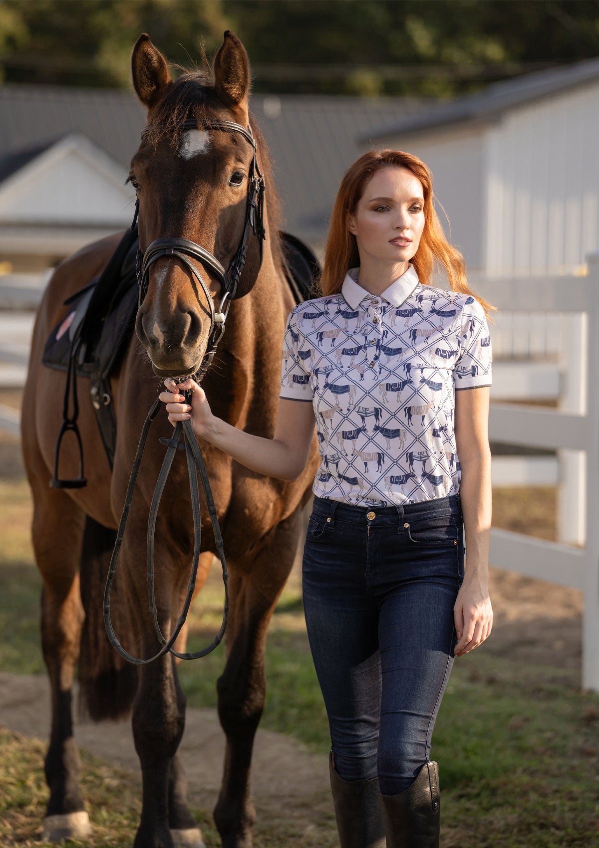 Stella Polo-Shirt Short Sleeve | Victory Print | White