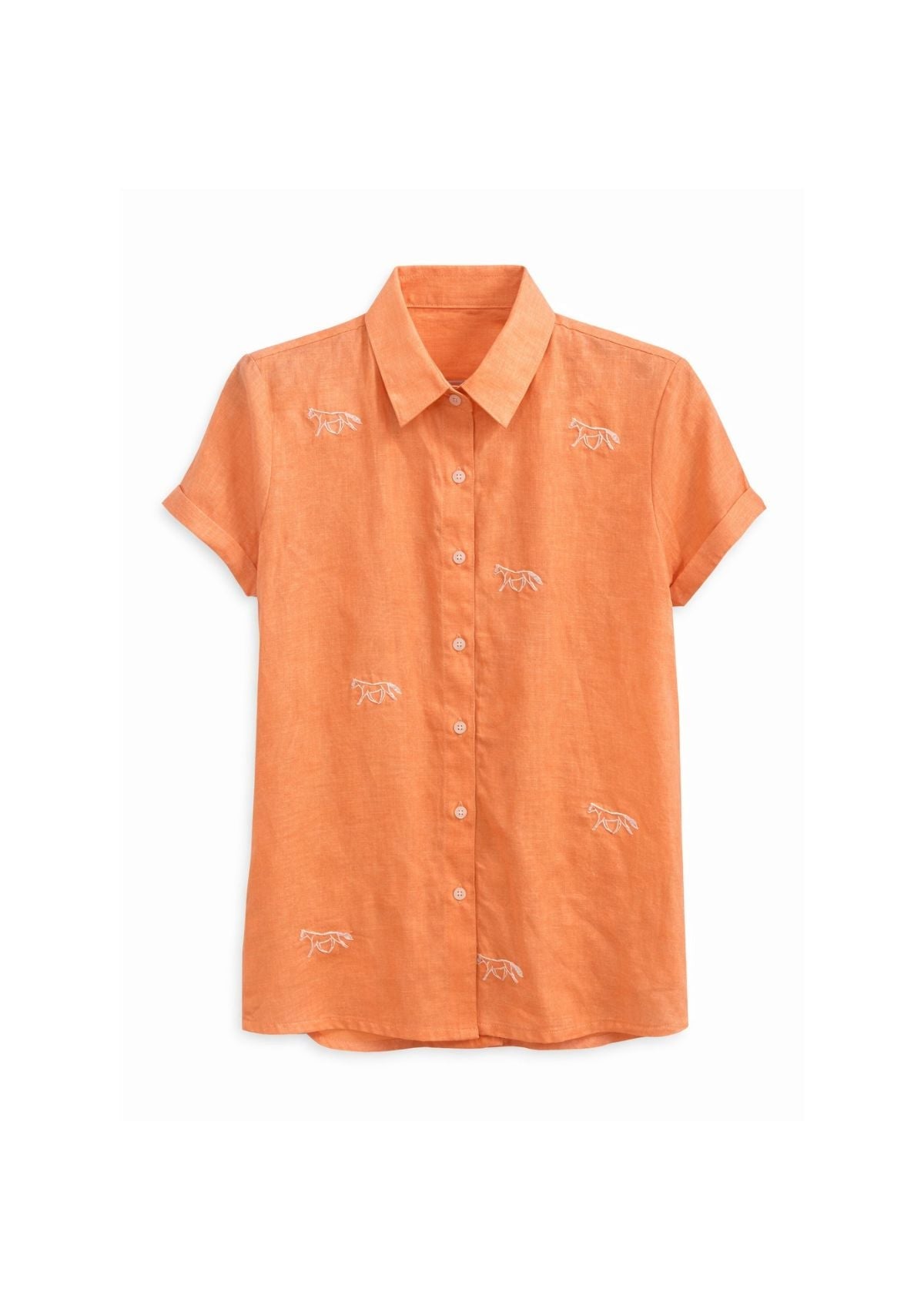 Sundown Linen Shirt | Short Sleeve | Orange - RönnerXS