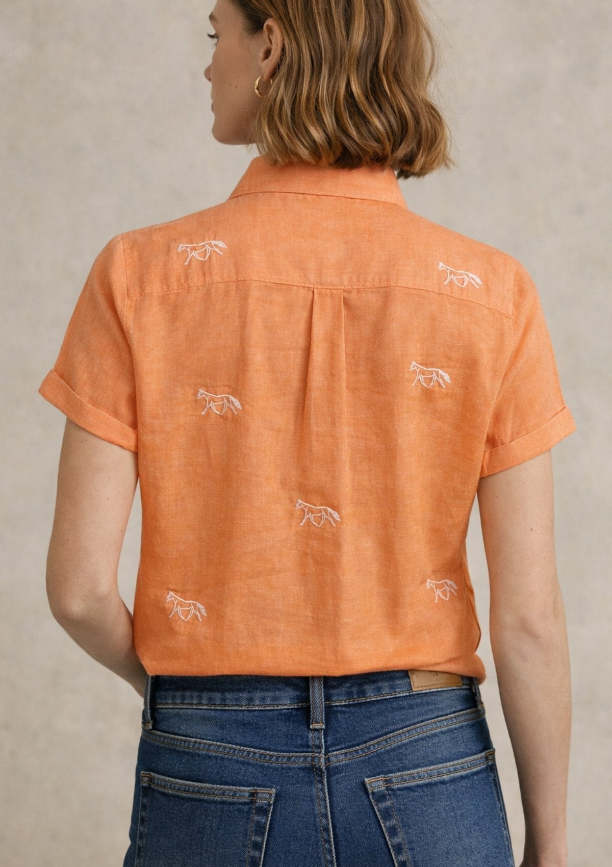 Sundown Linen Shirt | Short Sleeve | Orange - RönnerXS