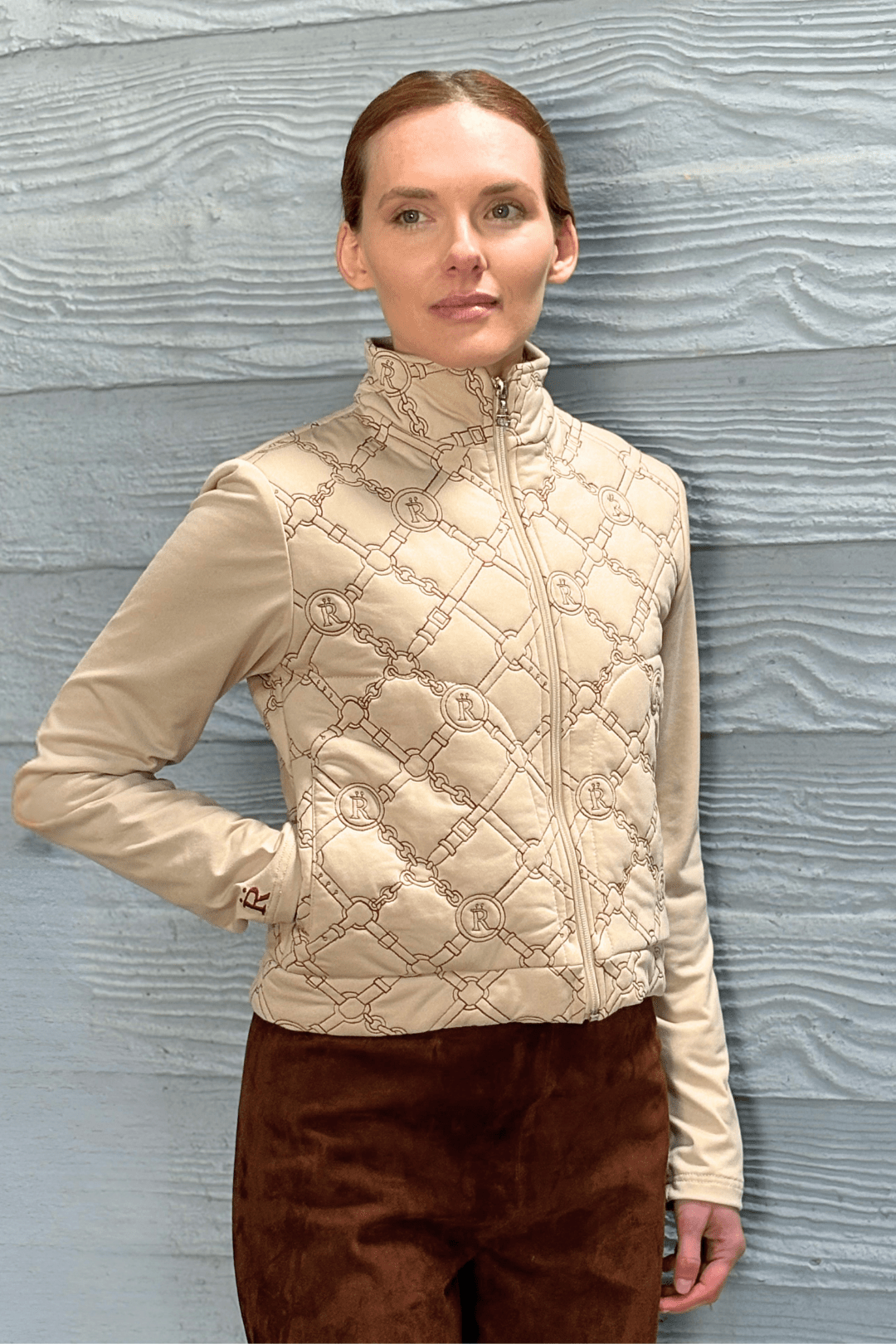 The Beltina Embroidered Sport Jacket - RönnerSand & Burgundy