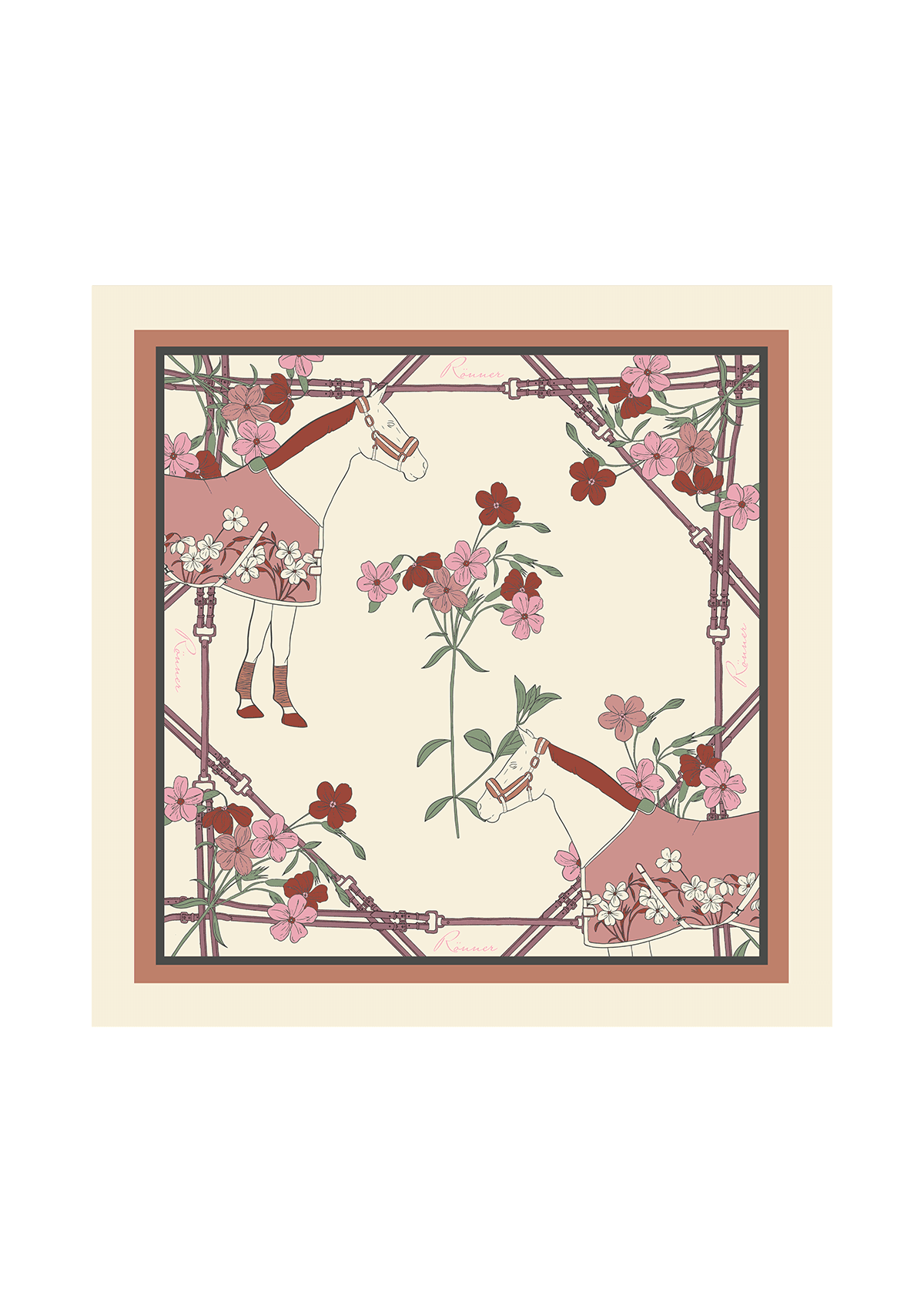 The Derby Scarf | Petite (65cm x 65cm) - RönnerTerracotta