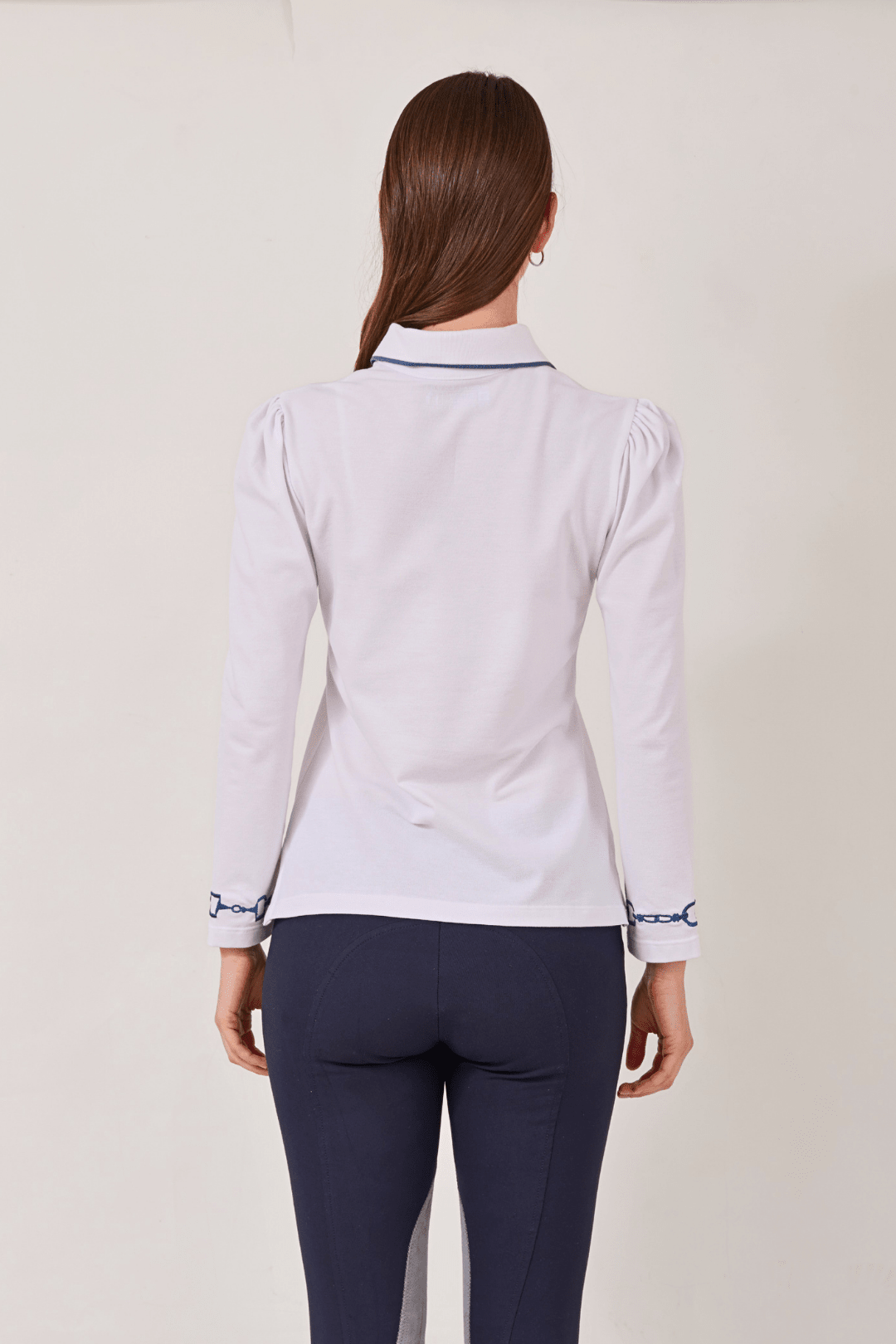 The Equestrian Polo-Shirt | Long Sleeve - RönnerPolo ShirtWhite and Blue