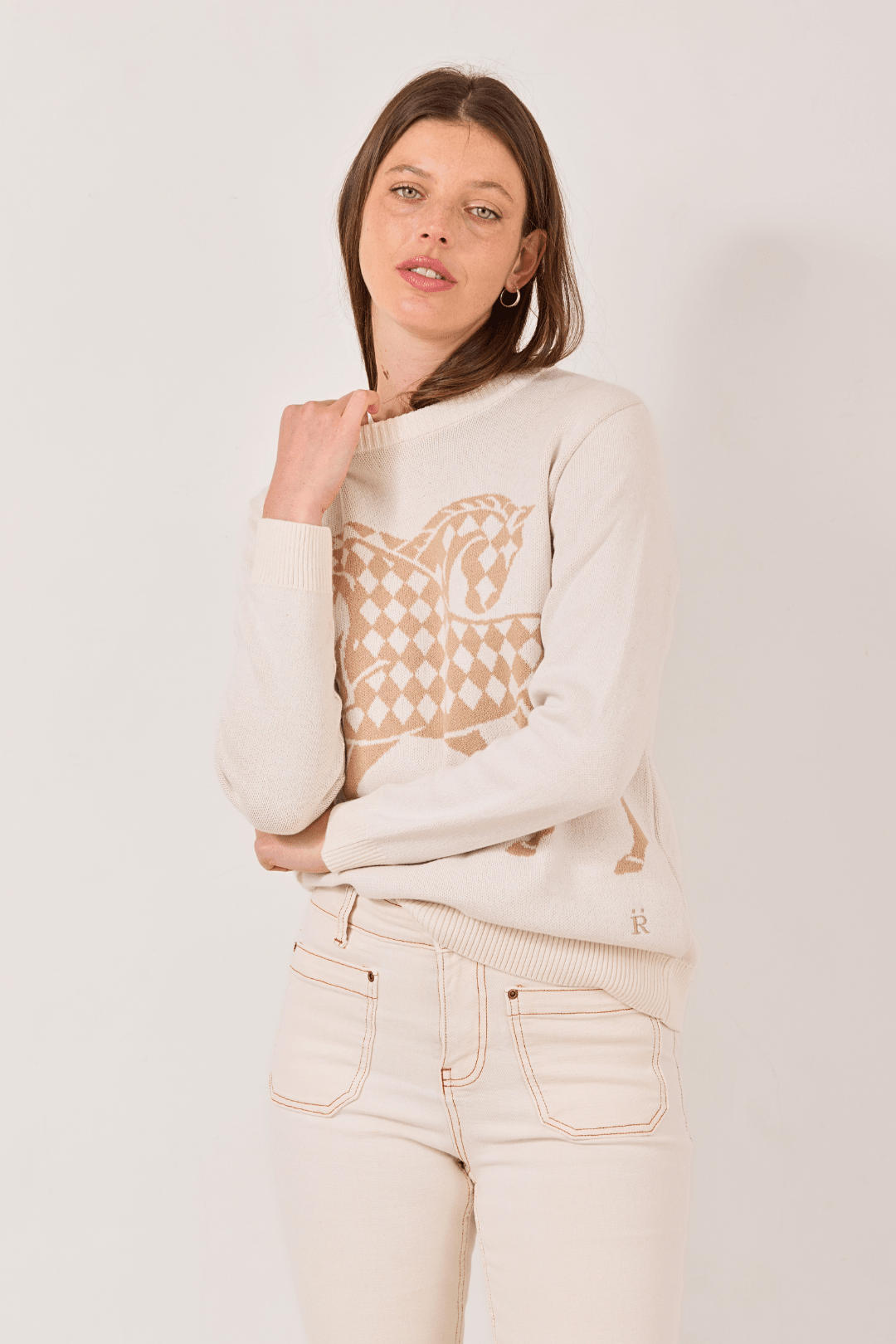 The Harlequin Horses Sweater - RönnerCream