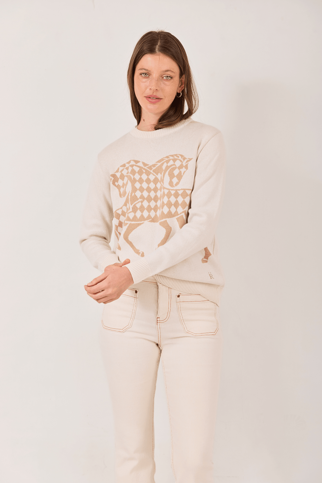 The Harlequin Horses Sweater - RönnerCream