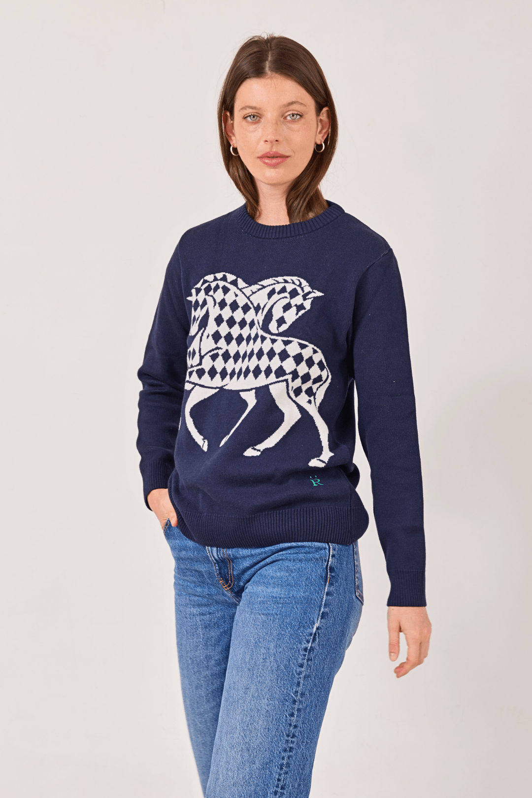 The Harlequin Horses Sweater - RönnerNavy