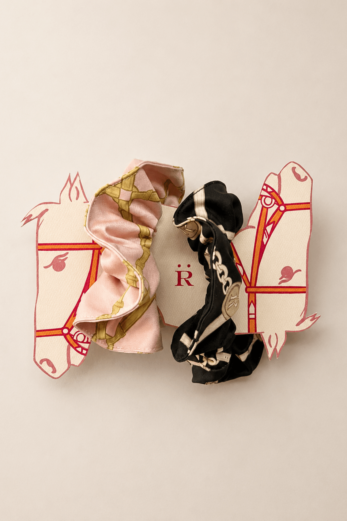 The Horse Girl Beltina Scrunchie Duo - Rose & Black - RönnerHair accessories