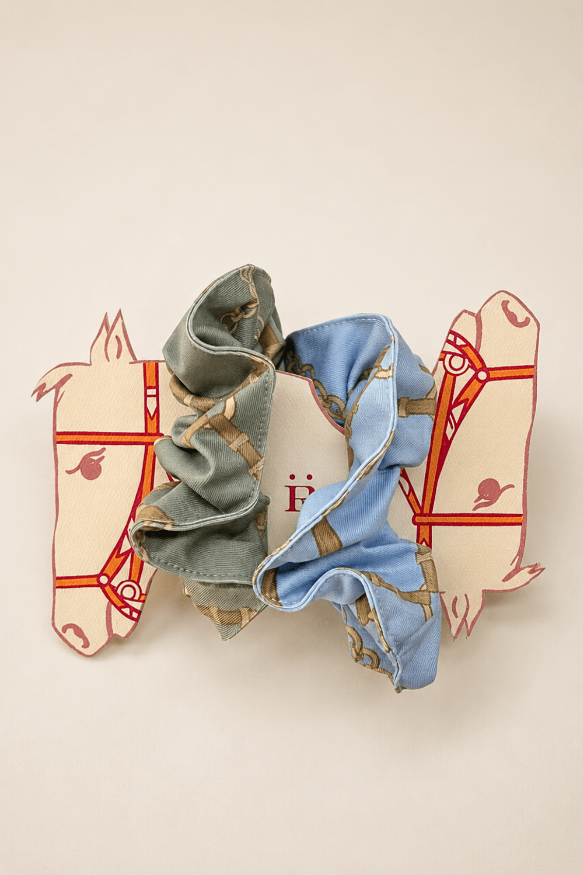 The Horse Girl Beltina Scrunchie Duo - Sage & Blue - RönnerHair accessories