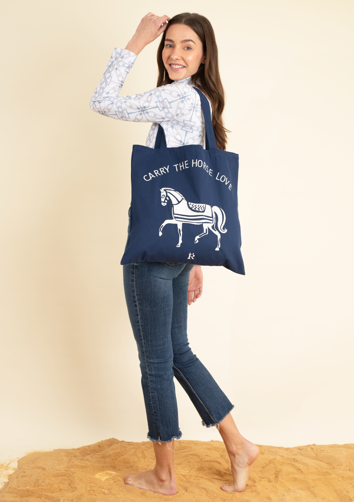 Horse Love Cotton Tote |  Carry The Love Horse | Navy - Rönner