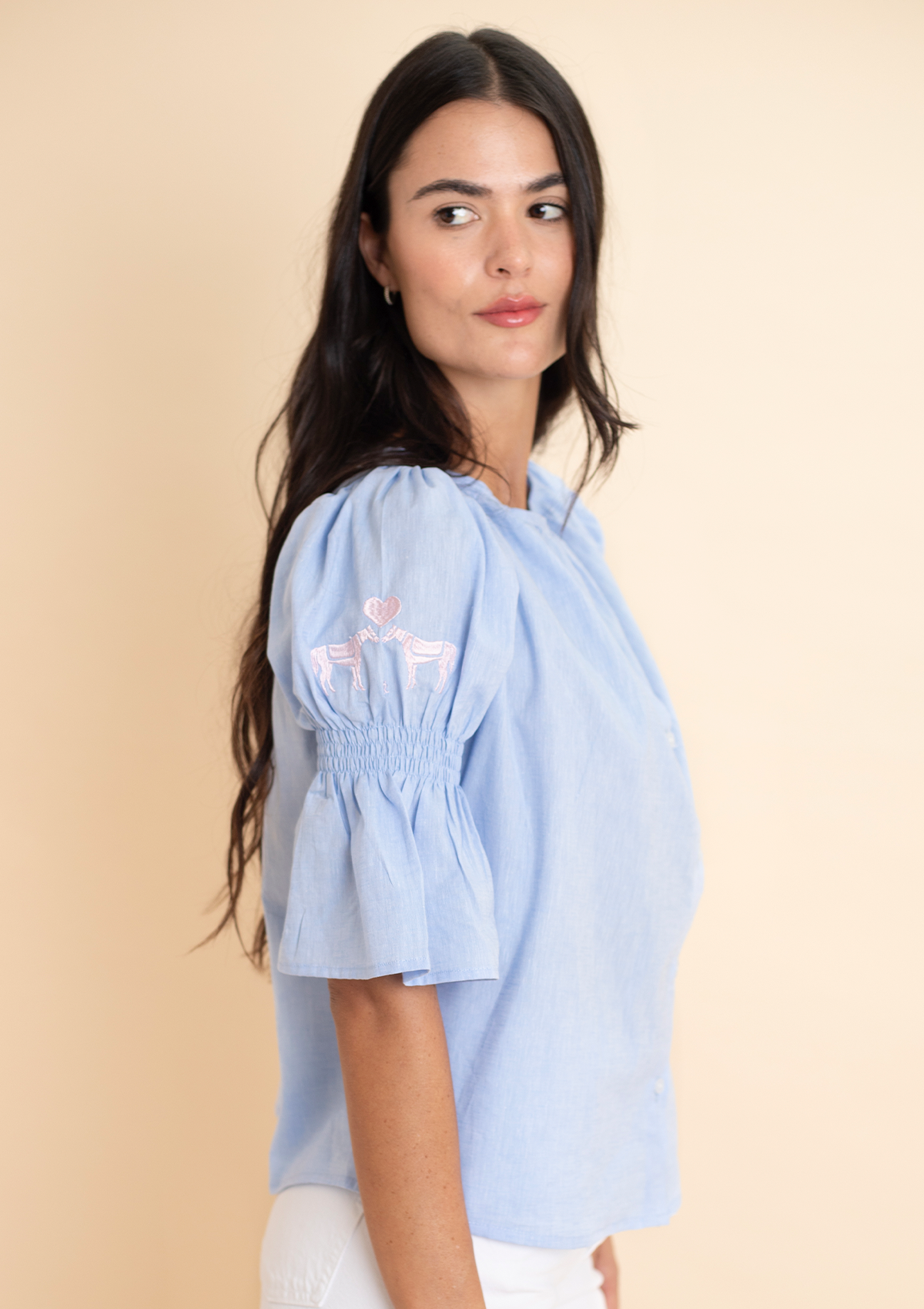 Valentine's Annie Shirt Embroidered | Lavender