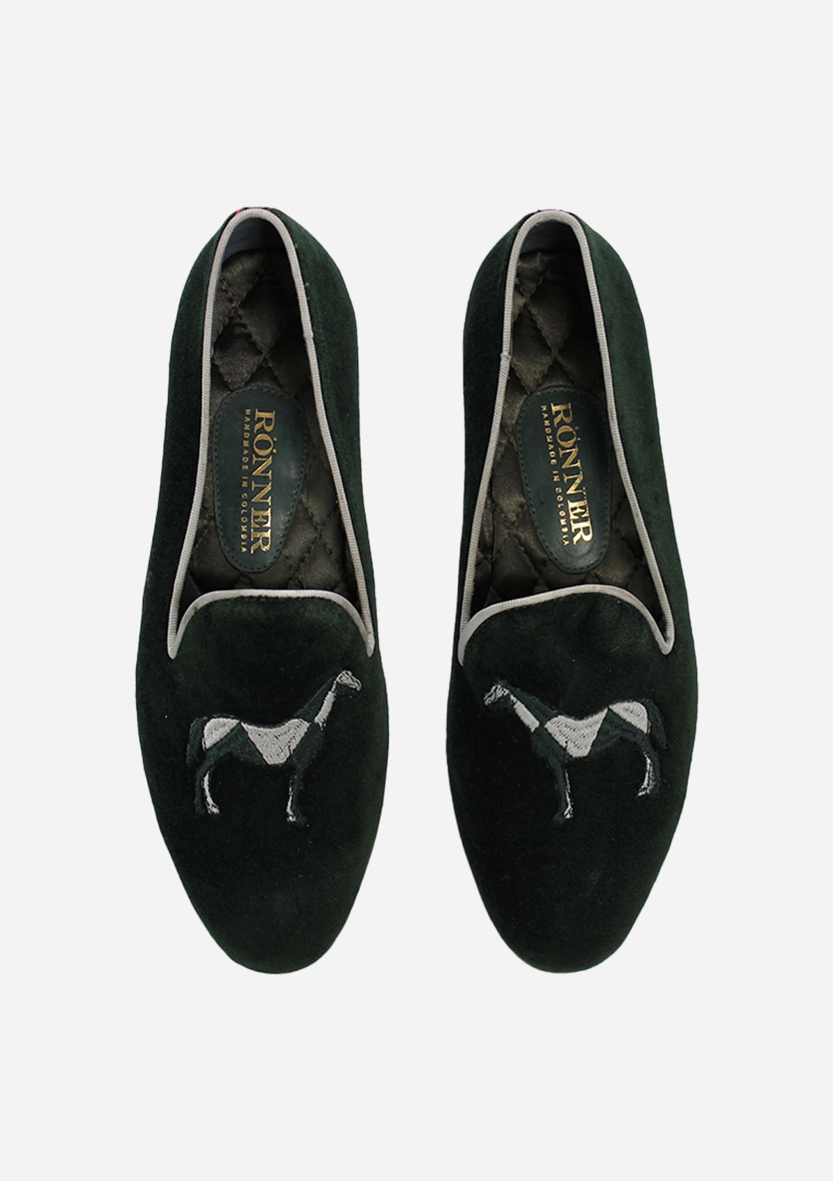 Mimosa Slippers Geo Horses | Deep Green