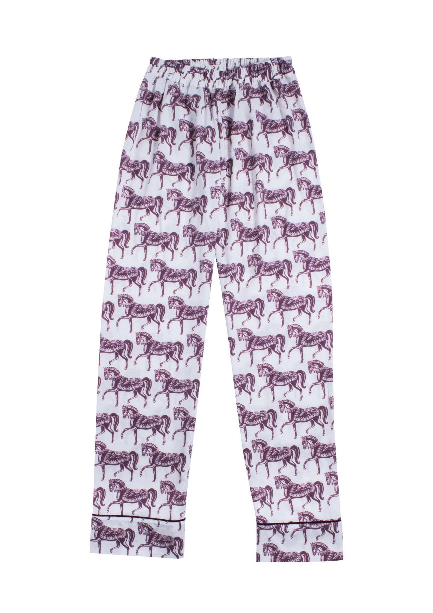 Whisper PJ's Set | Long Sleeve | Blossomare Print | White & Wine | Sample - RönnerPajamasS