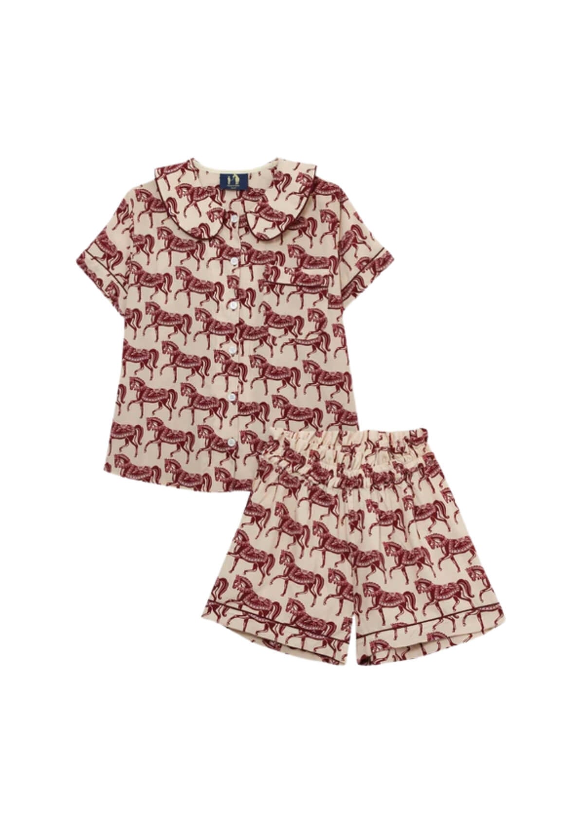 Whisper PJ's Set | Short Sleeve | Blossomare Print | Crimson Cream | Sample - RönnerPijama SetS