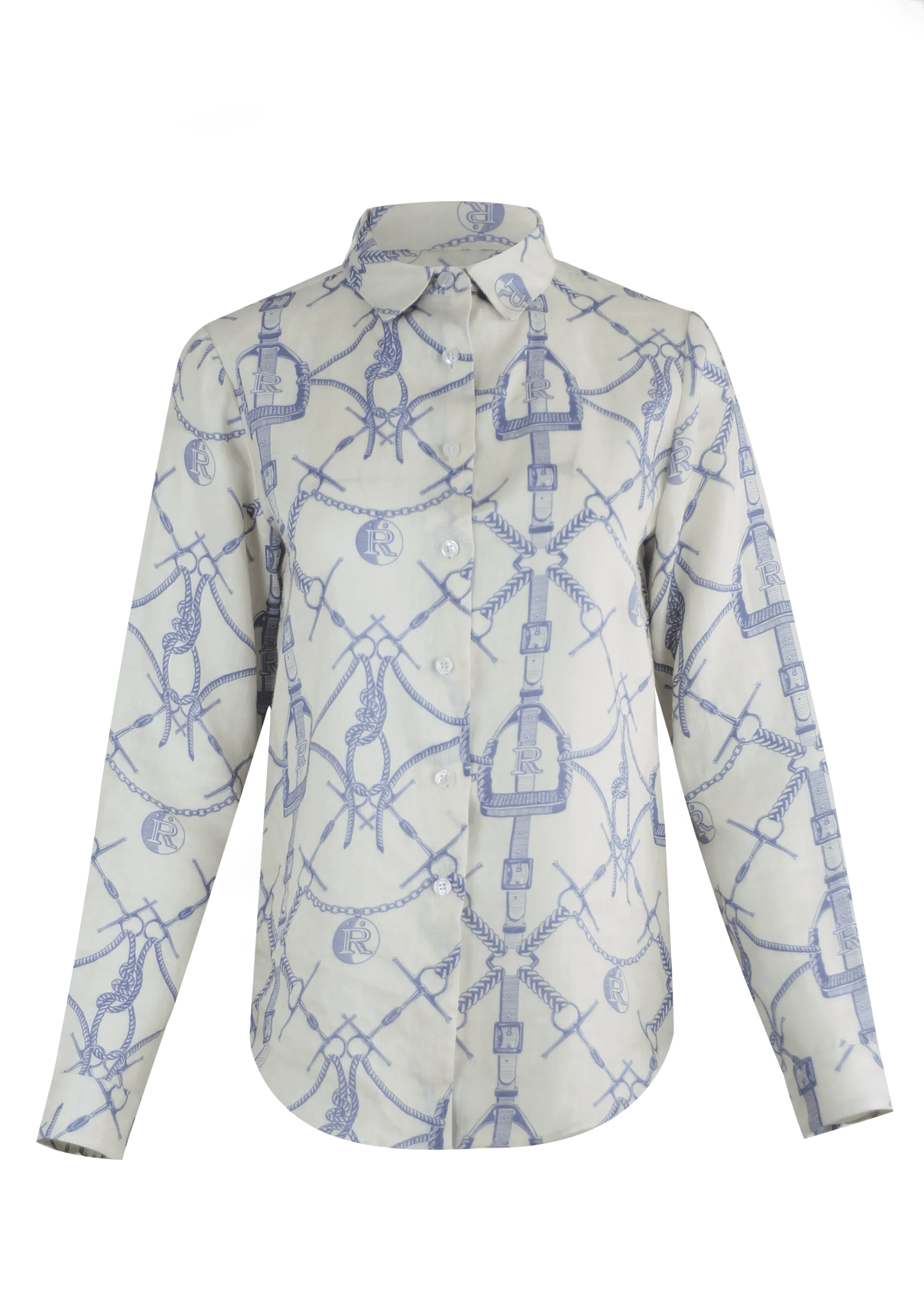 Basic Linen Shirt | Morsetti Print | Cielo - RönnerShirtsXS